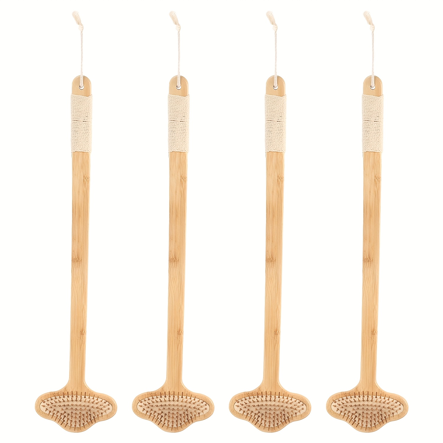 22 extra long bamboo back scratcher massager 2 in 1 ergonomic handle   beige friendly for adults   women elderly durable   care tool back massager Product details 2