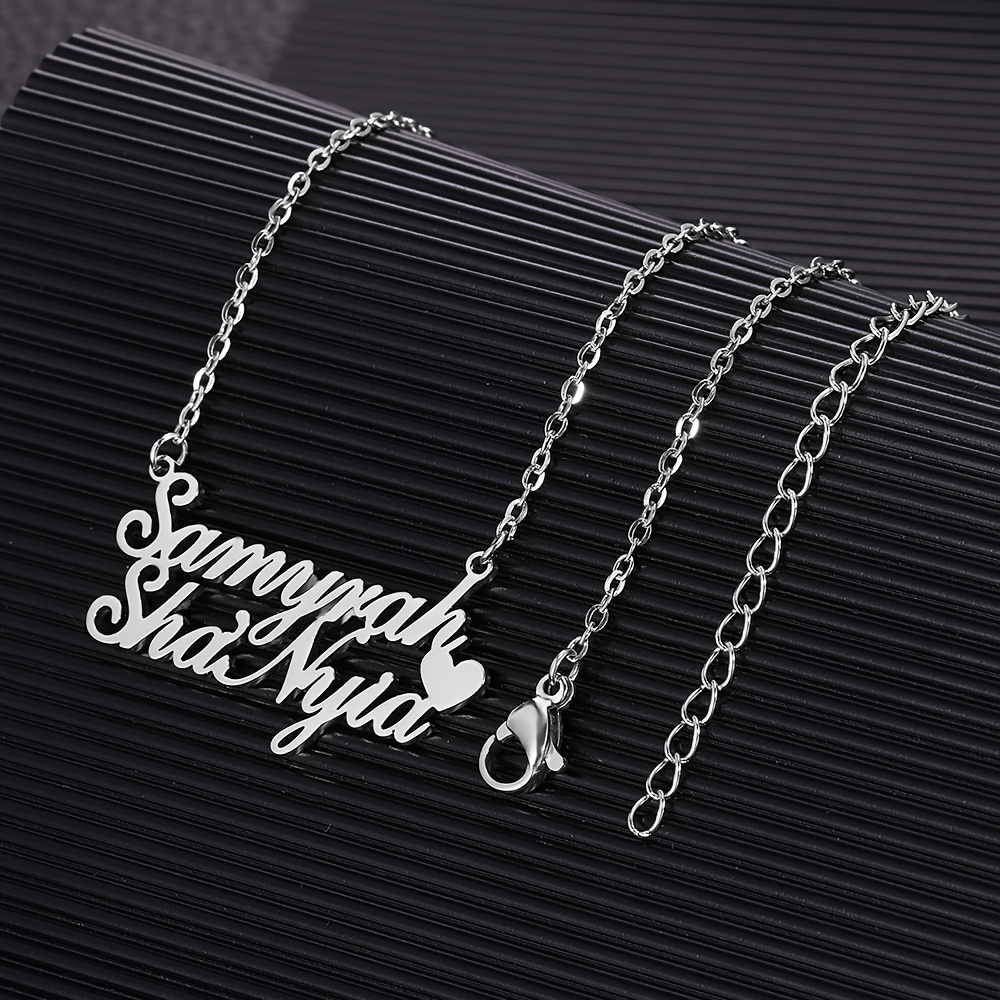 TEMU Collana personalizzata in acciaio inossidabile con cuore e , collana per con nomi multipli, un regalo per nonna, e nonna
