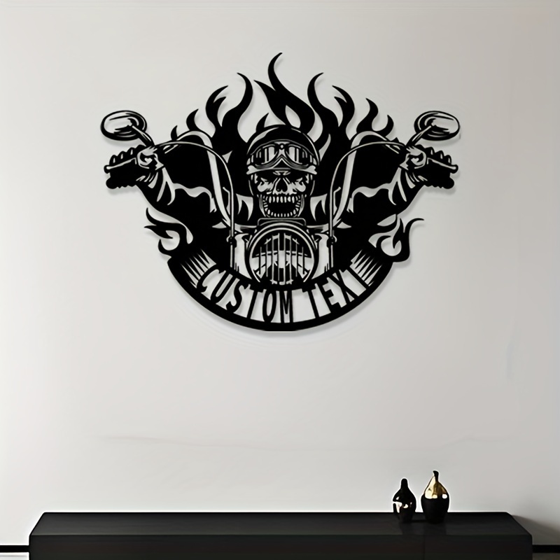 

Custom Motorcycle Metal Wall Sign - Personalized Name Tag, Matte , Removable Decor For