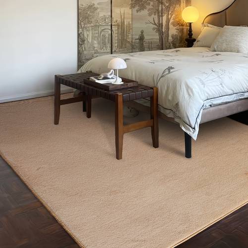 item picture 1pc vintage shabby chic style solid color minimalist artificial plush autumn decor long strip living room large indoor hallway runner polyester material dense plush thickened backing high warm and comfortable