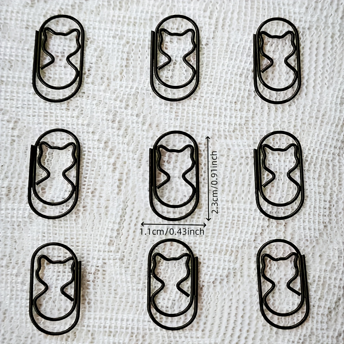 TEMU 10 Black -shaped Paper Clips, Durable, Compact And Portable, Designed For Document Organization, Compatible With Planners And Journals, Office