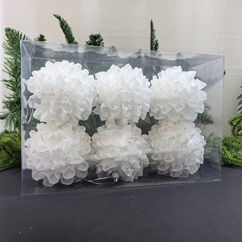 Image of 1 Set Of 6pcs/8cm Christmas Ornaments, Suitable For Festive Decorations Such As Holiday Parties, Celebrations, Birthdays, Weddings, Gatherings