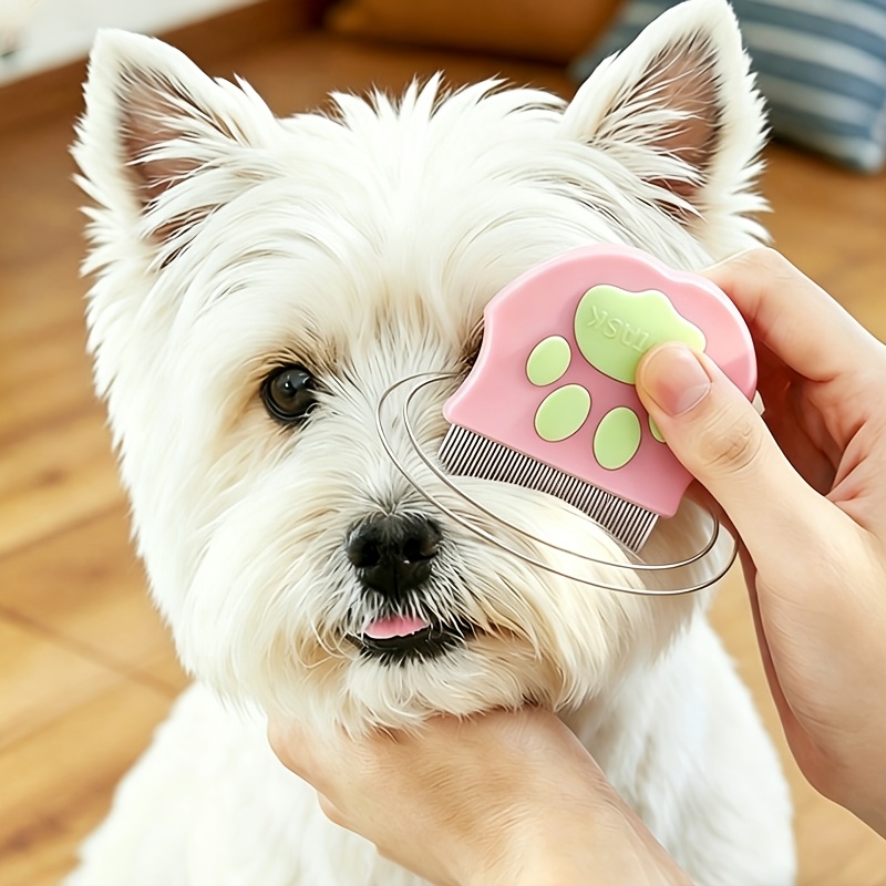 Pet Facial Comb Small Face Comb   Rabbit Wide-Tooth Comb Needle Comb Round Head Curved Comb Flea Tail Cleaning Comb