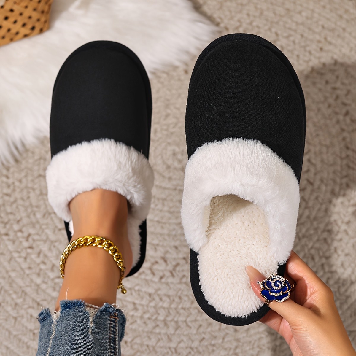 Quiet And Casual Thin-soled Warm Indoor Shoes, Suitable For All , Women Shoes