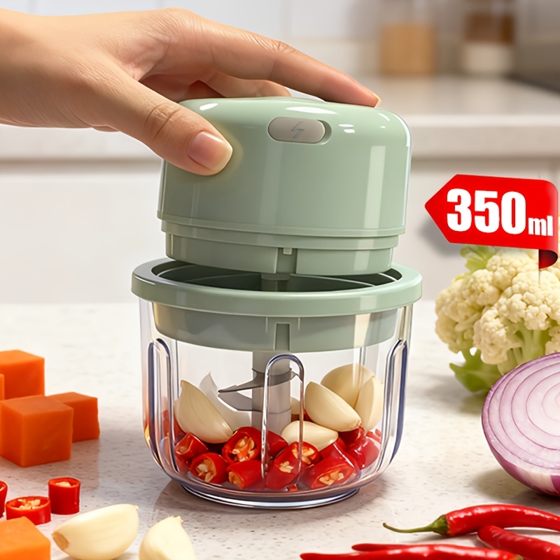 TEMU Electric Garlic Chopper 350ml, Mini Usb Rechargeable Veggie Chopper, Cordless Garlic Mincer Onion Chopper Food Chopper For Ginger Chili Meat