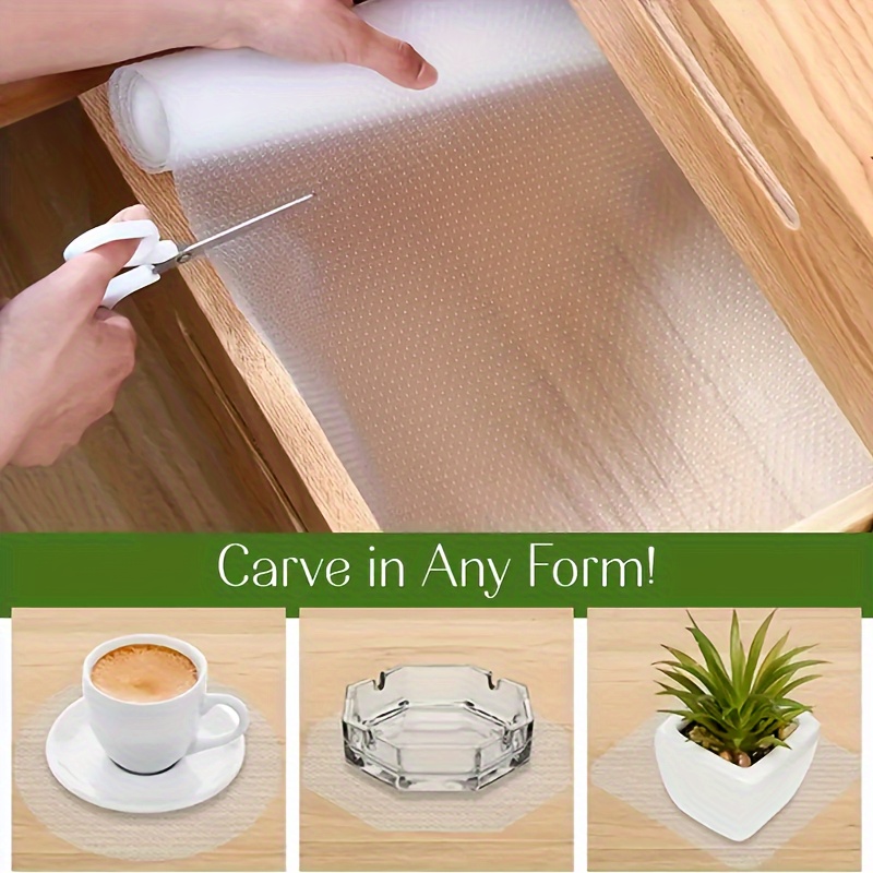 TEMU 2 Rolls Of Anti-slip Shelf Liner, 17.7 Inches X 394 Inches Eva Kitchen Liner, Non-adhesive Liner, Original Smooth Shelf Liner, Durable Liner,