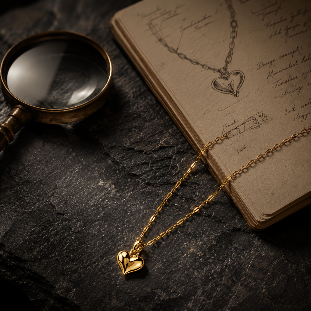 Women's 18K Gold-Plated Heart Pendant Necklace