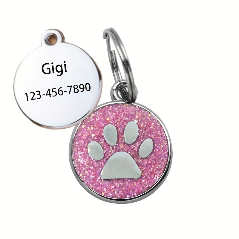 TEMU para perro con personalizado, placa para mascotas grabada con láser, duradera y resistente al desvanecimiento, colgante personalizado , placa de