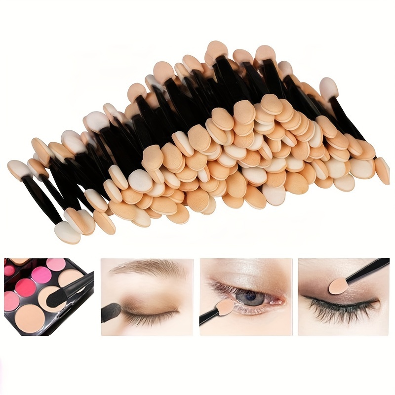 

Dual-ended Latex Sponge Eye Shadow Sticks, Disposable Eyeshadow Brushes, Portable Blending Applicators For Eye Makeup