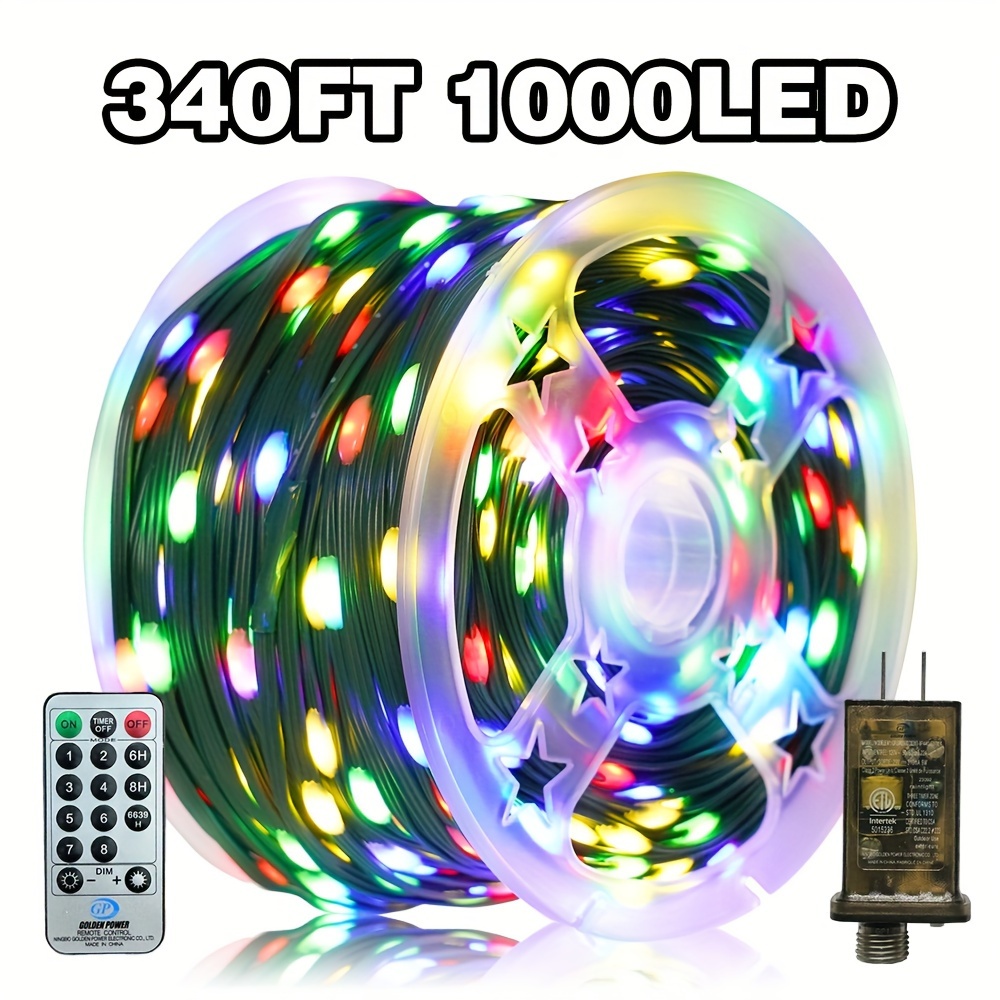 

Extra-long Lights, 340 Ft 1000 Led Summer Outdoor Christmas Lights Christmas Tree Lights With 8 Remote Timer, Fairy Lights For House Yard Outside Indoor Decorations (warm Colors)