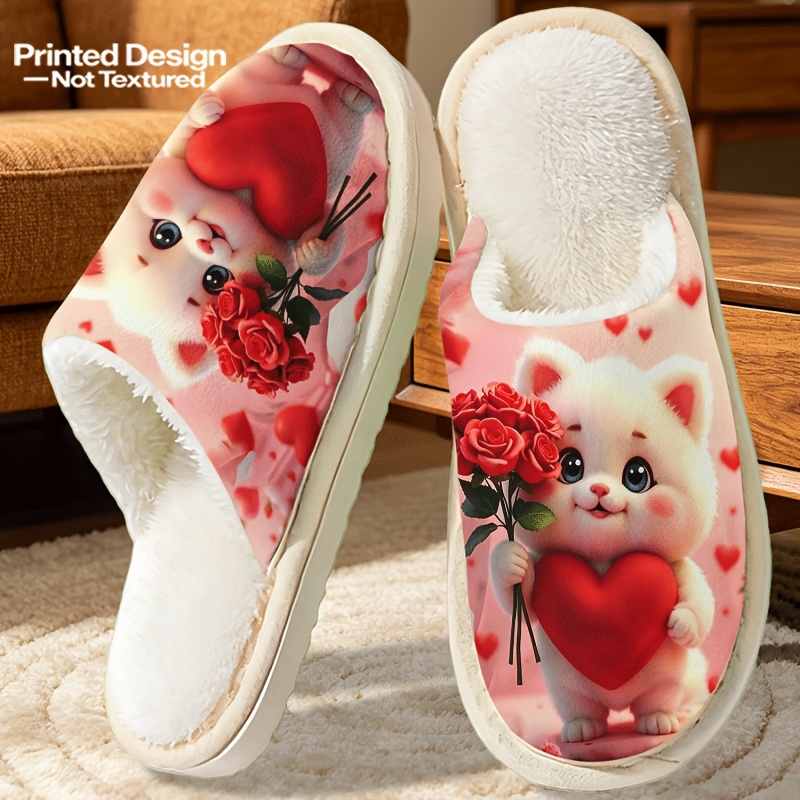 TEMU Printed Design Non-textured New Arrival 2026 Women's Indoor Slippers Bedroom Slippers With Lightweight Casual Printed House Shoes Gift , Women