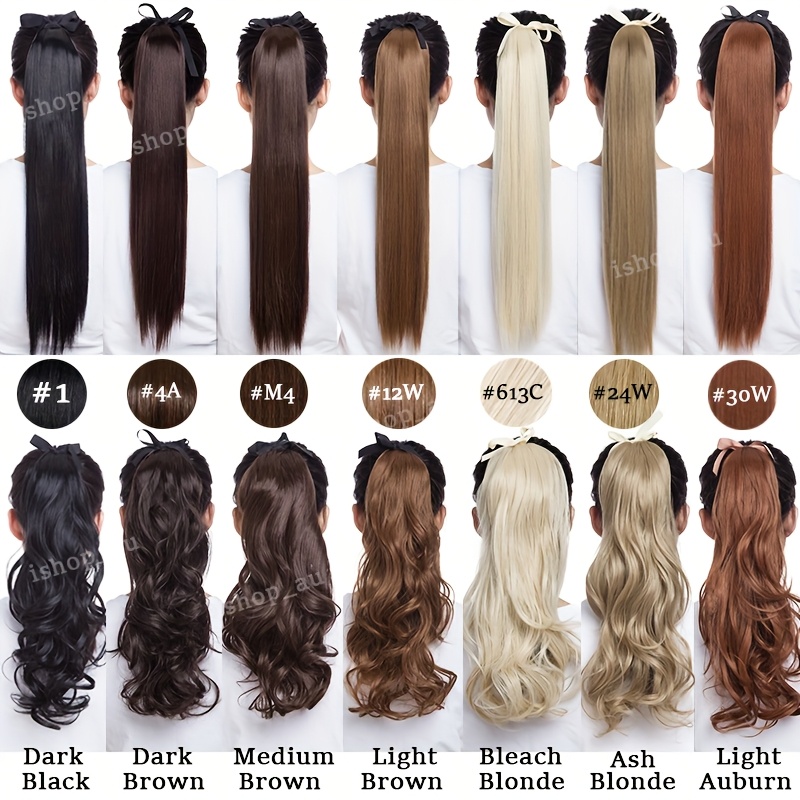 long soft tie up ponytail straight hair piece clip in hair extensions 22inch 55cm wrap around binding pony tail hairpiece drawstring pony tails for women party festival christmas halloween daily use details 1
