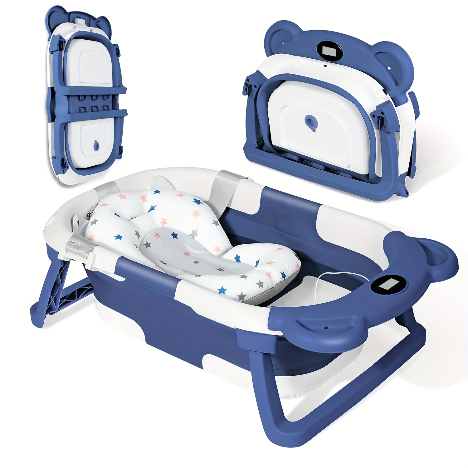 Foldable Baby Bathtub, Portable Bathtubs Foldable Space- Bathtub With Bath Mat, Compact Foldable Bathtub, Travel-friendly Expandable Bathtub, Adjustable Folding Bathtub For Home And Travel