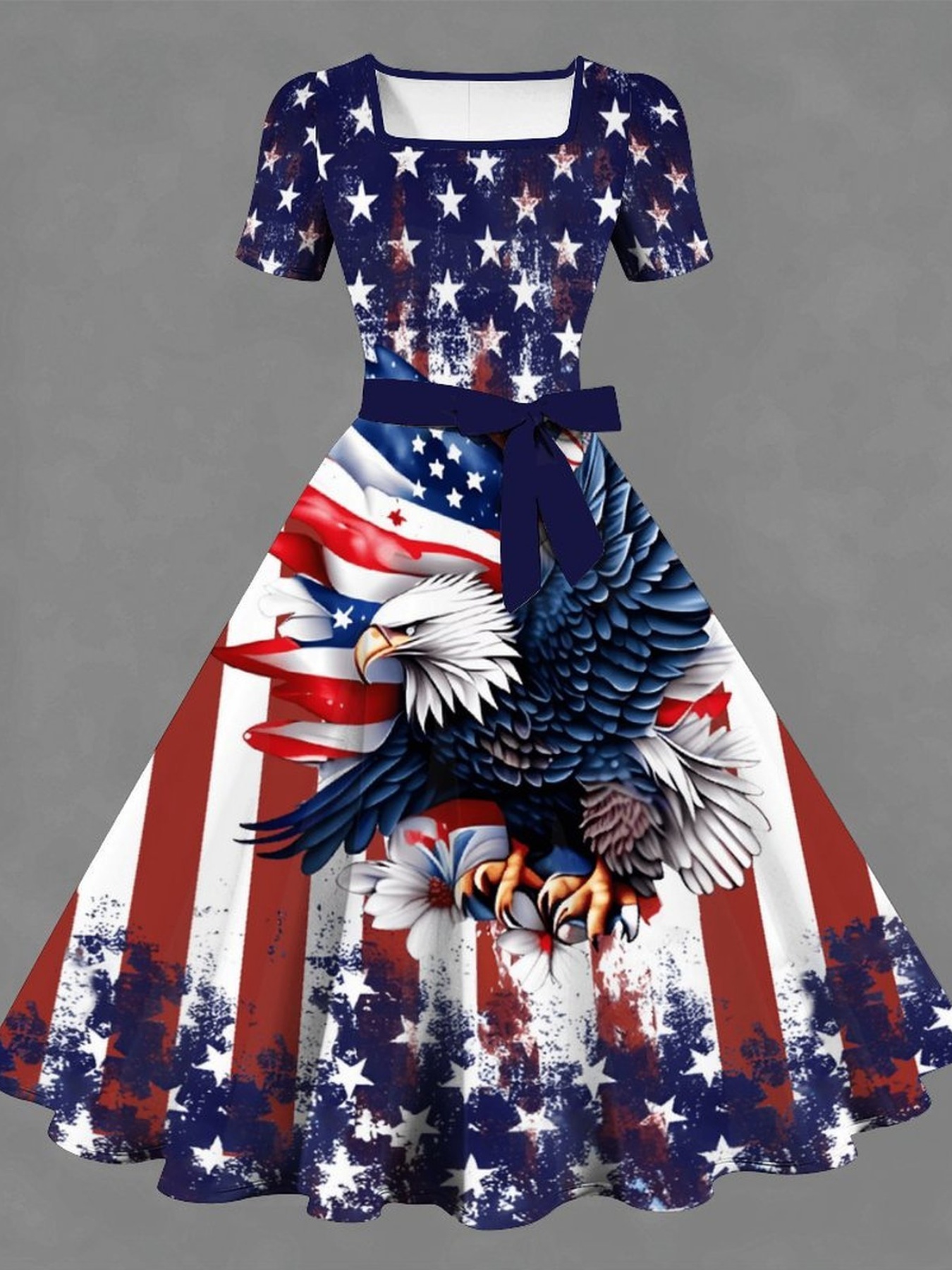 american flag dresses for women Stars and Stripes Forever: Women's Patriotic Dress 1X / American Flag Crafted with comfort in mind American Umbrella Flag Dresses PRE