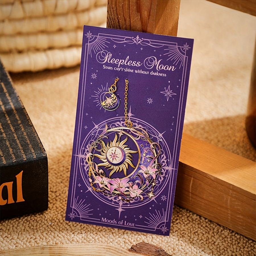 TEMU 1pc Irregular Metal Hollow Reading Mark Three-dimensional Pattern Bookmark Stationery Supplies Fantasy Gift Birthday Writer Teacher Friend Book