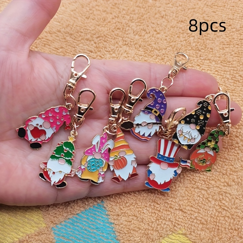 8pcs Dwarf Festival Pendant, Keychain, Shoulder Bag, Phone Bag, Usb Earphones, Decorative Car Rearview Mirror Pendant, And Gift .