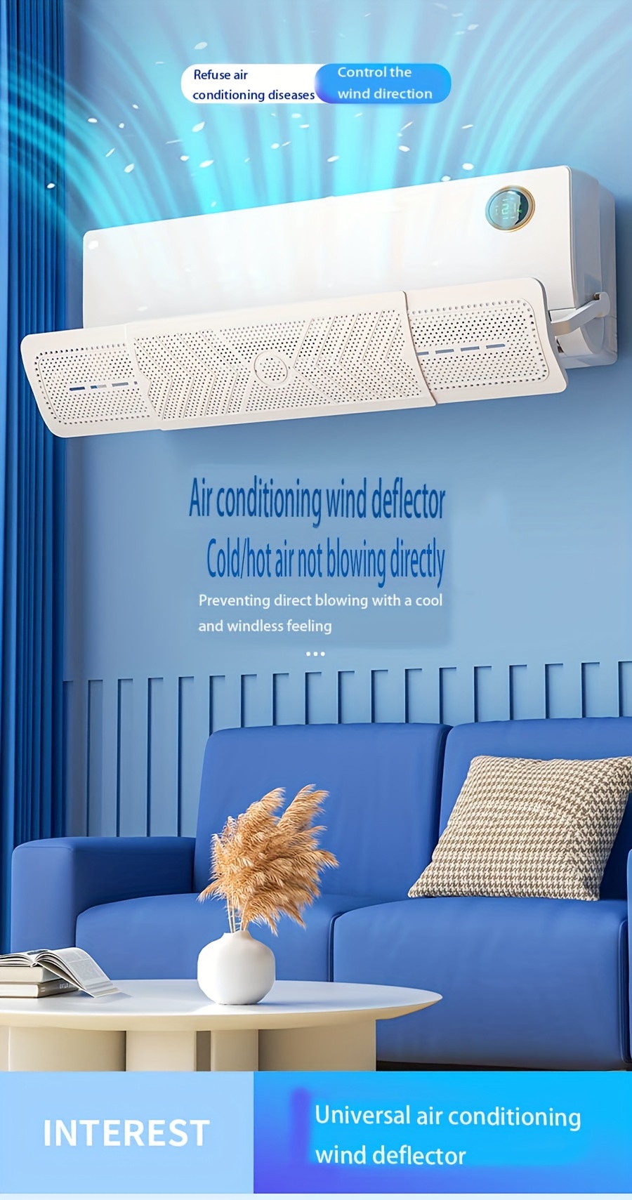 retractable side hanging air conditioner wind deflector direct blowing universal air conditioner wind deflector for the elderly and   details 0