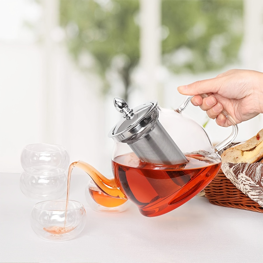 

Stainless Steel Tea Infuser Pot For Induction Cooker, Heat-resistant Glass Teapot With , Ideal For Kombucha And Flower