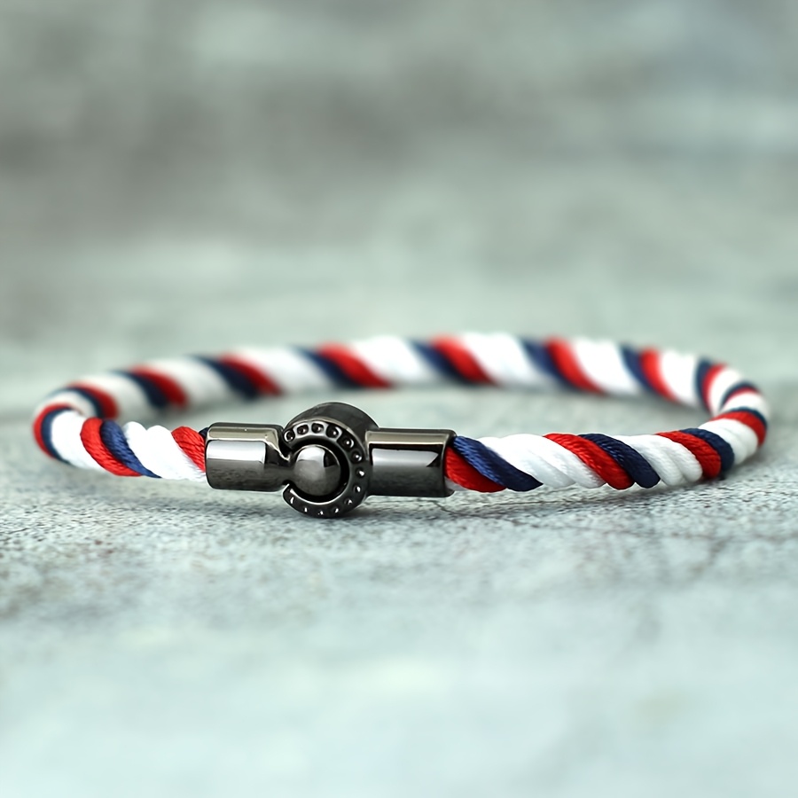 Nautical Braided Bracelet Magnetic Clasp Rope Gift