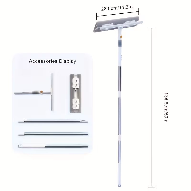 2 in 1 glass cleaner multi functional glass cleaner made of plastic and stainless steel suitable for cleaning windows bathrooms outdoors walls floors and glass Product details 3