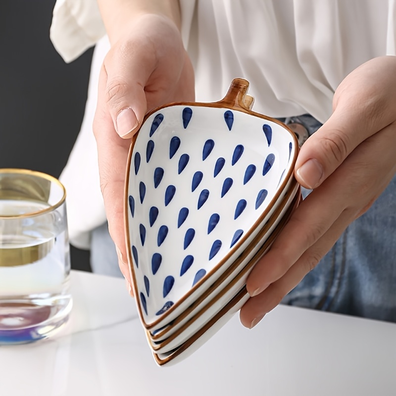  underglaze color hand painted leaves ceramic seasoning dish creative   tray combination home sauce dish butter dish Product details 2