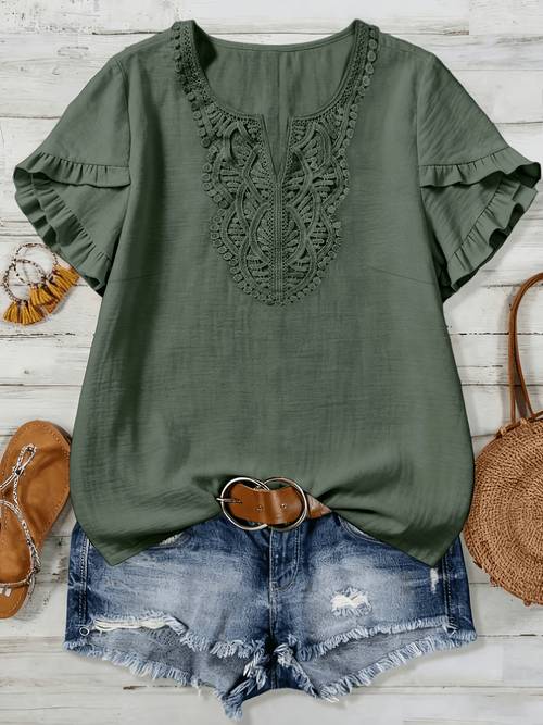plus size summer new plus size womens short sleeve solid color shirt loose casual womens top