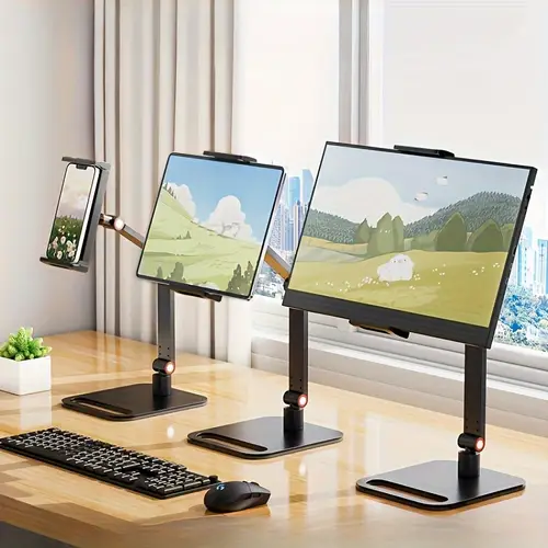 portable monitor desktop holder metal stand for 12 17 inch universal expandable display base with vesa mounting bracket for external extension