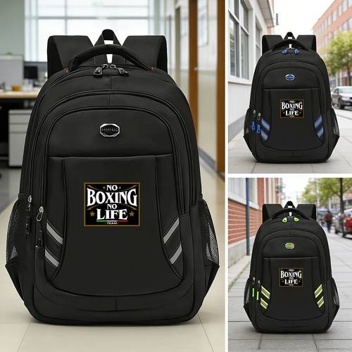 backpack a multifunctional oxford fabric laptop bag with padded shoulder straps featuring a boxing themed suitable for boxing training and daily commutes this professional fitness backpack is sweat resistant