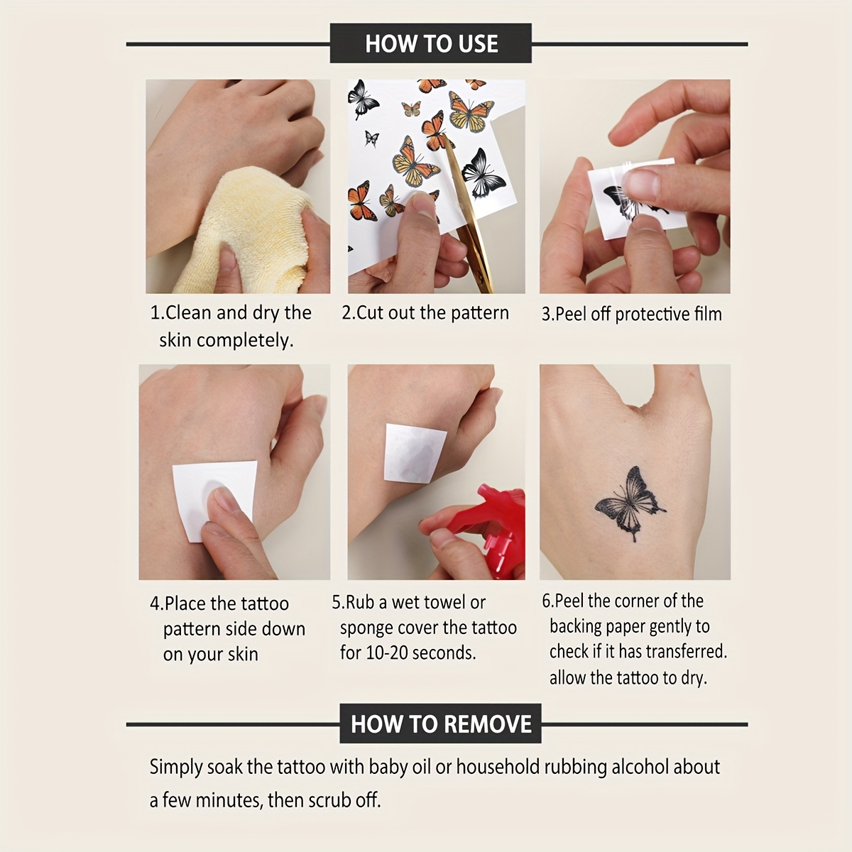 Cool Trendy Black Full Arm Realistic Temporary Tattoo Stickers