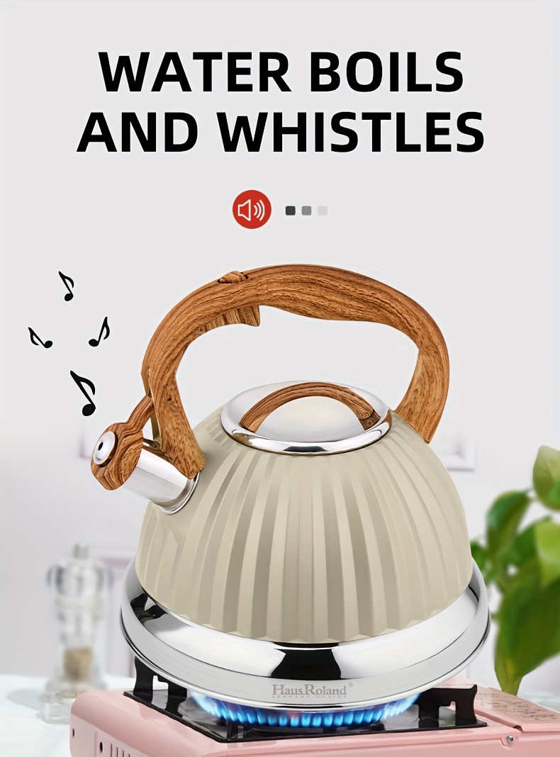 3l stainless steel   kettle with wood grain handle fast boiling easy clean for gas induction stoves   lightweight for home and outdoor use details 0