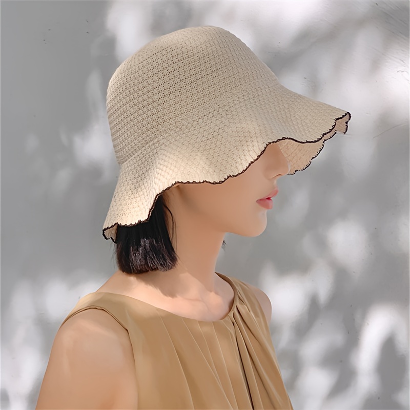 

Women's Summer Breathable Sun Hat, Simple Cotton Basin Hat, Lightweight Uv Protection Bucket Hat For Spring/autumn Outdoor Use
