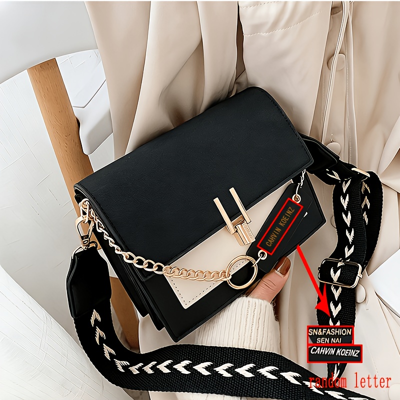 Image of 2 Types Of Random Letter ,vibrant Flap Square Bag - Stylish Crossbody Purse With Chain Decor, Trendy Women's Accessory For Daily Use, Perfect For Work, School, Travel And Outdoor Activities