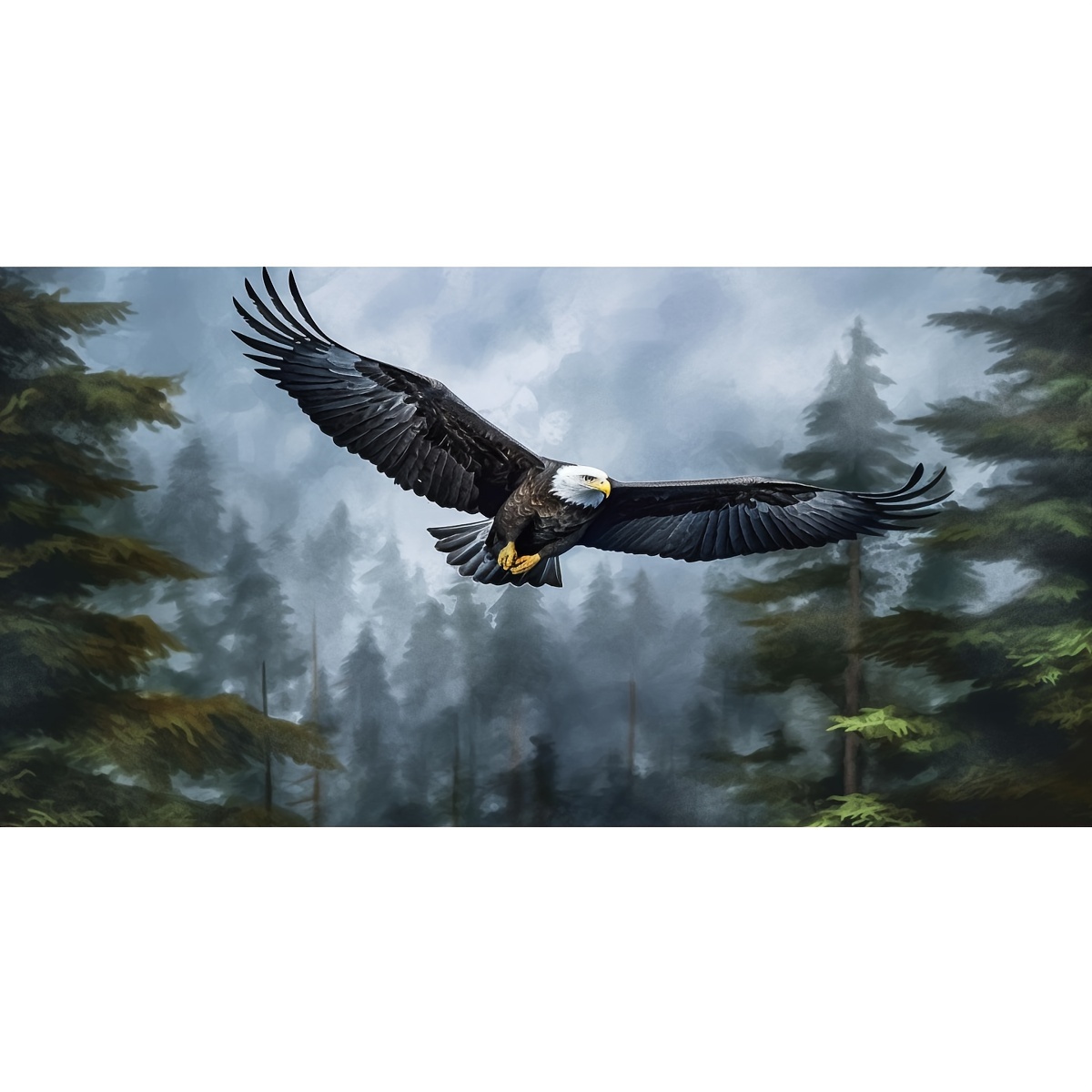 

Large Forest Eagle Diamond Painting Kit, 5d Diy Full Round Drill Mosaic Art, Paint By Numbers Handcraft Wall Decor For Bedroom, Office, Living Room - Frameless Canvas