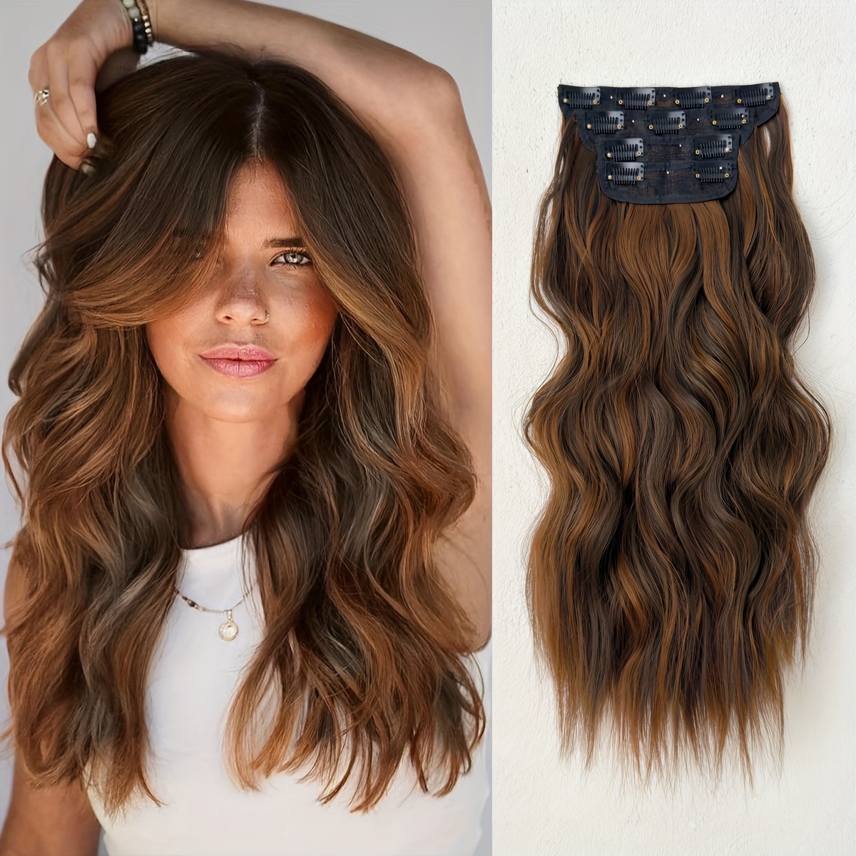   22 heat resistant synthetic hair patch ombre curly wave extensions for women multi ethnic friendly natural look   for daily use details 4
