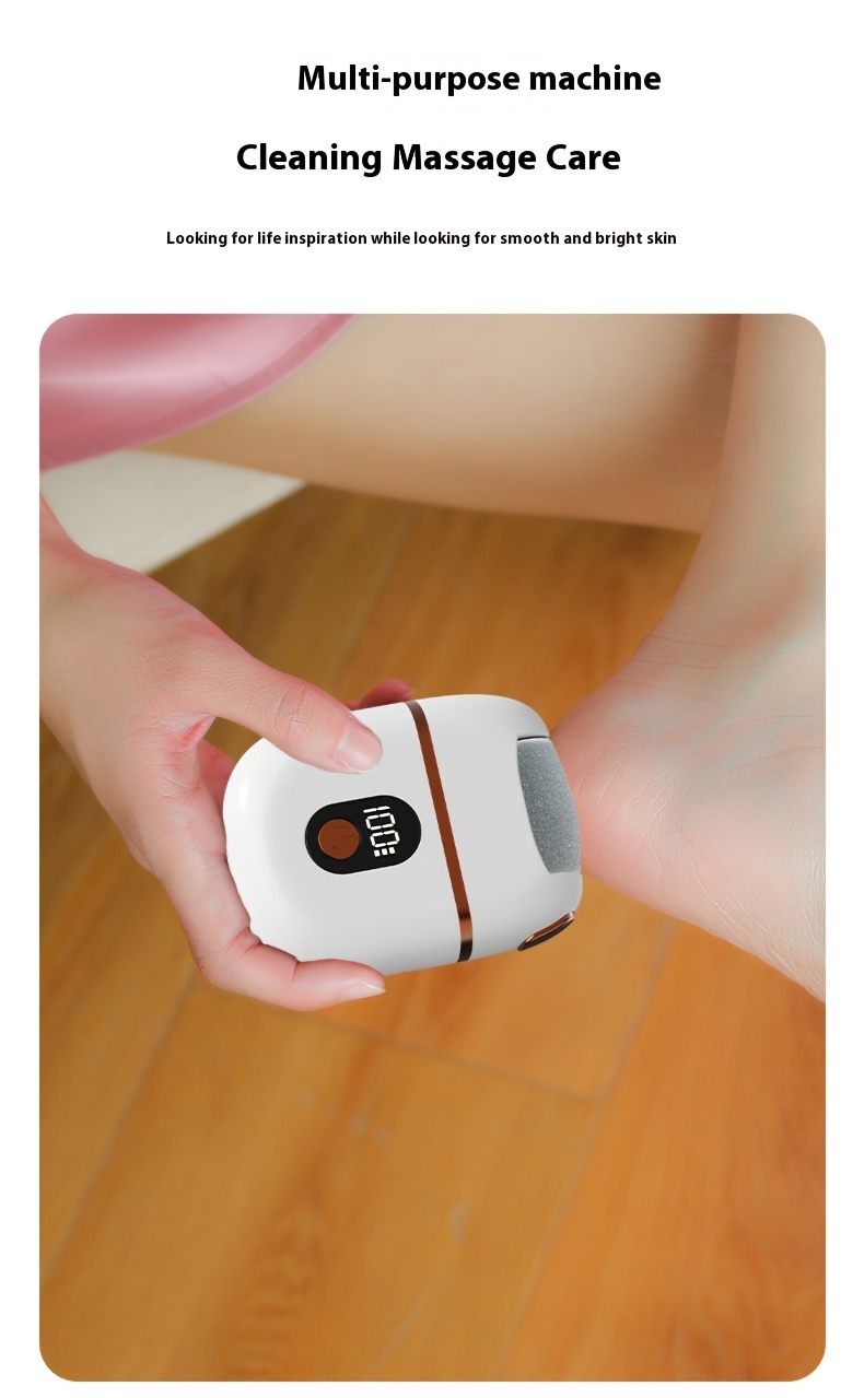 2025 new rechargeable electric grinder three replaceable grinding heads thick grinding head for thick polishing portable and usb charging light beige care for cracked and dry light beige for halloween christmas valentine Product details 6