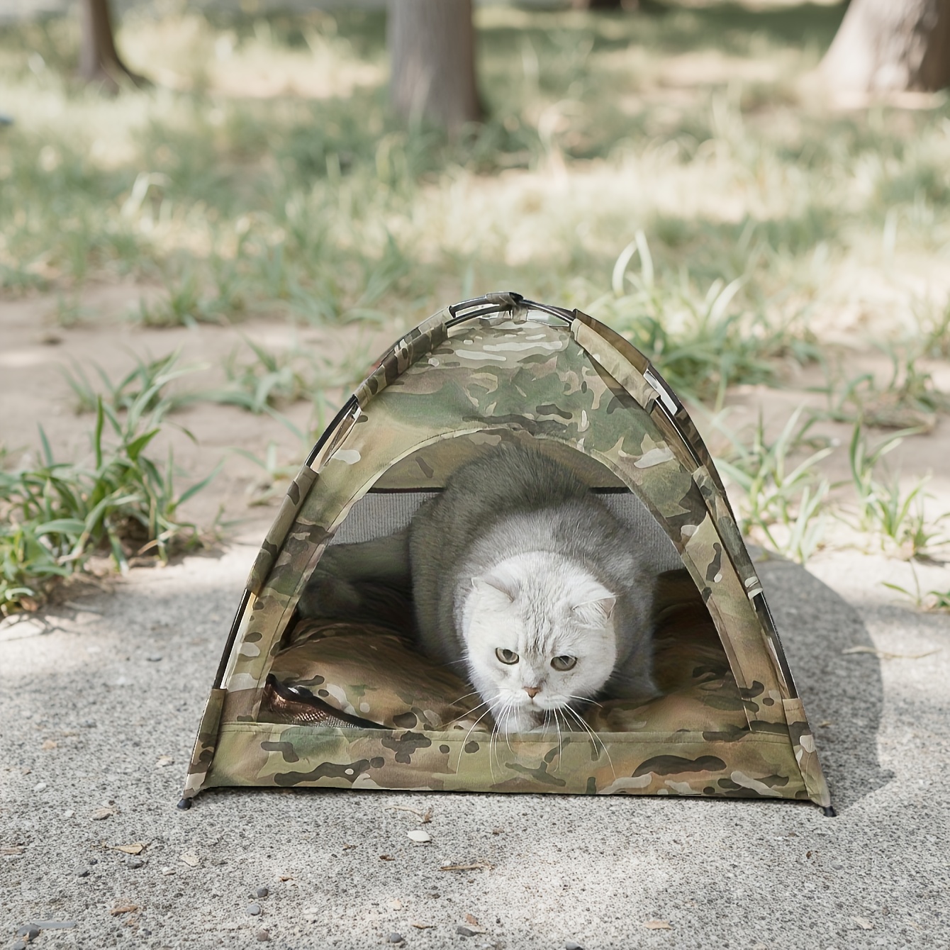 camouflage pet tent cats small dogs foldable travel shelter  Camouflage Pet Tent for Small Pets✨New main image 0