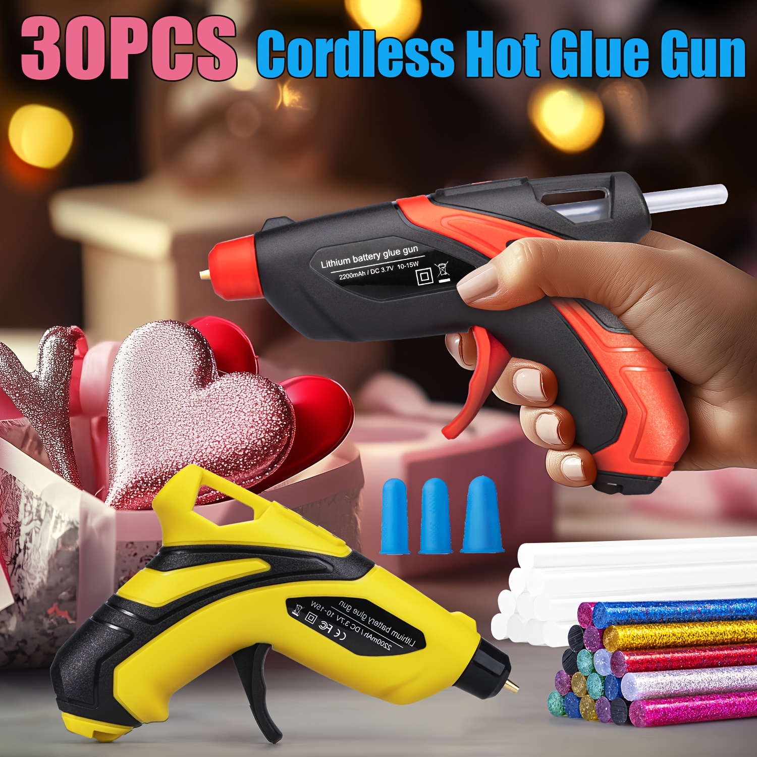 

30pcs Rechargeable Cordless Glue Set With Sticks - Portable, Fast Heating, Long , Usb Charging - Ideal For Diy, Crafting, And Repair Projects, Hot Glue Cordless Rechargeable