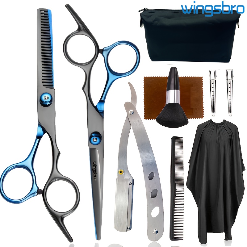 6 0 inch hair cutting scissors set thinning shears hairdressing scissors kit with   accessories tools Product details 0