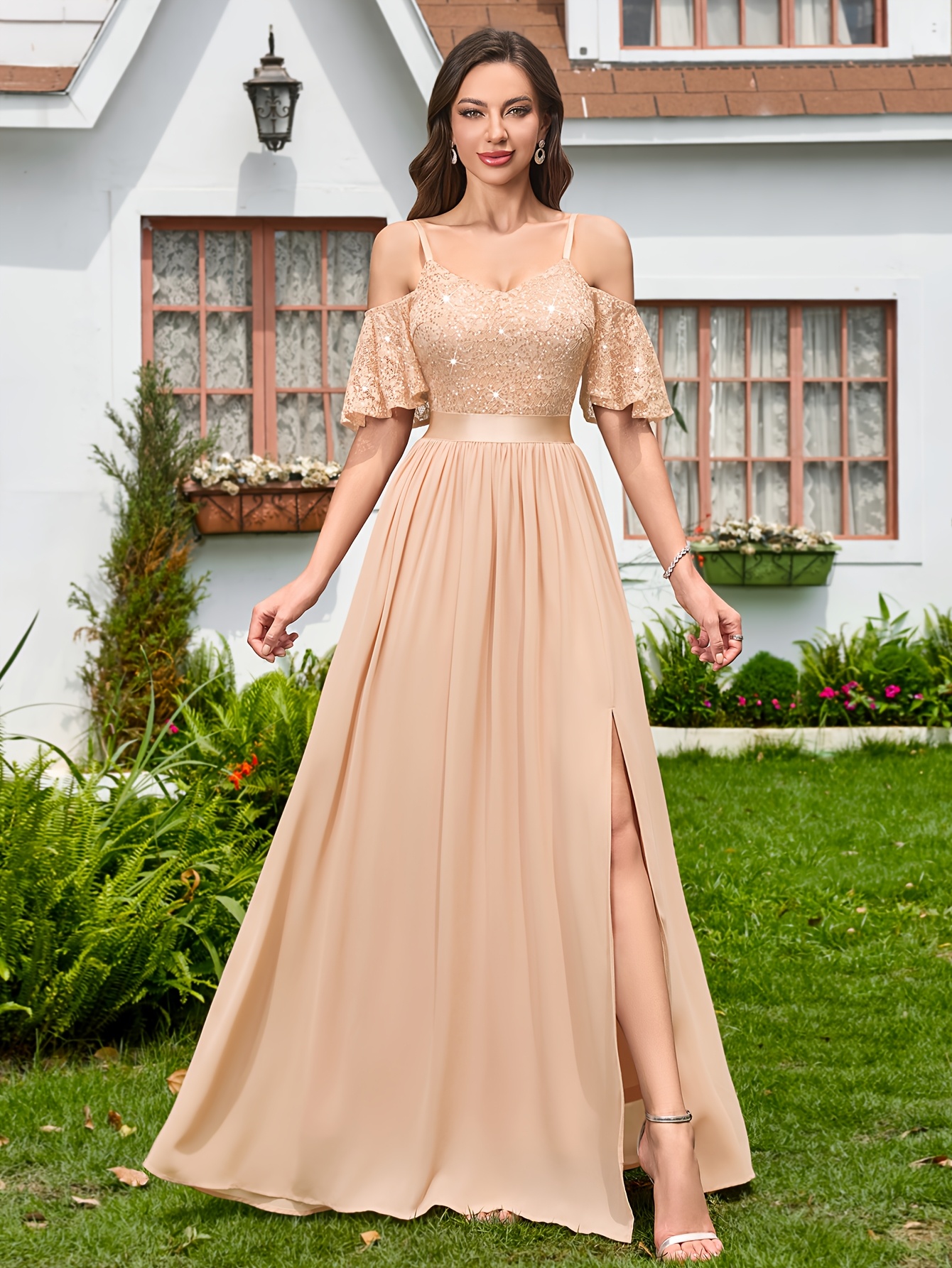 light blue bridesmaid dresses with sleeves - United Kingdom