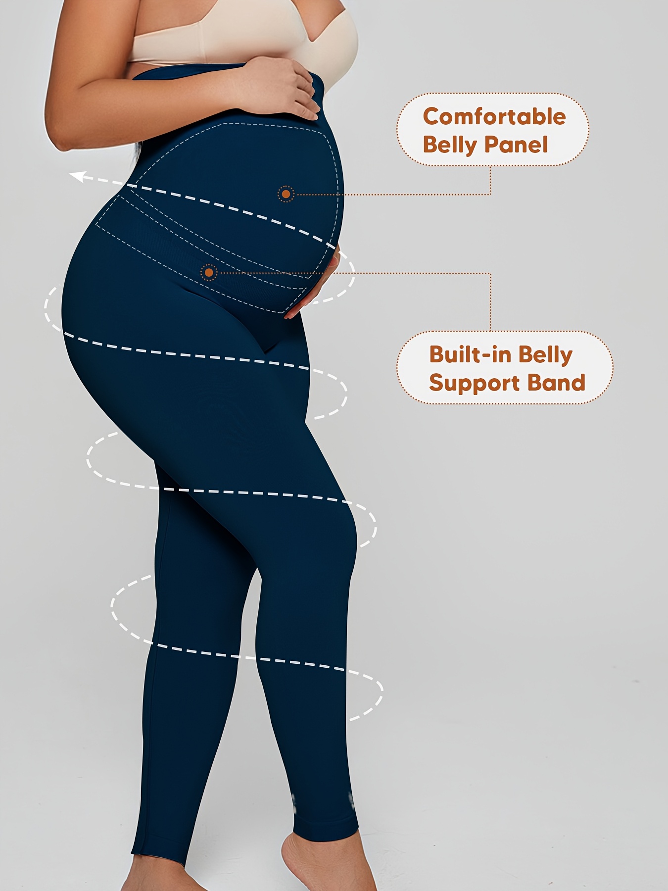 Athlemo Women'S Pregnancy Yoga Pants - Full-Length Workout Leggings with Belly Support, Soft Stretch Knit Fabric, Seamless Mid-Rise Waistband, All-Season Comfort for Prenatal Yoga, Gym & Casual Attire - Elegant Solid Color Athletic Pants for Women (