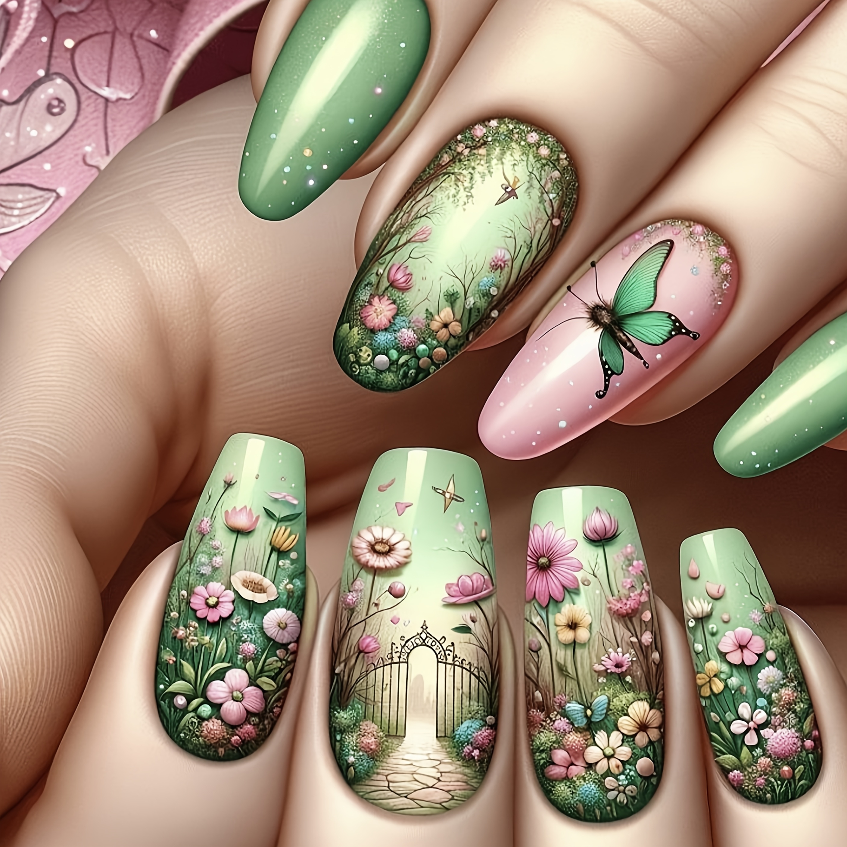 

Spring/summer Flower Nail Art
