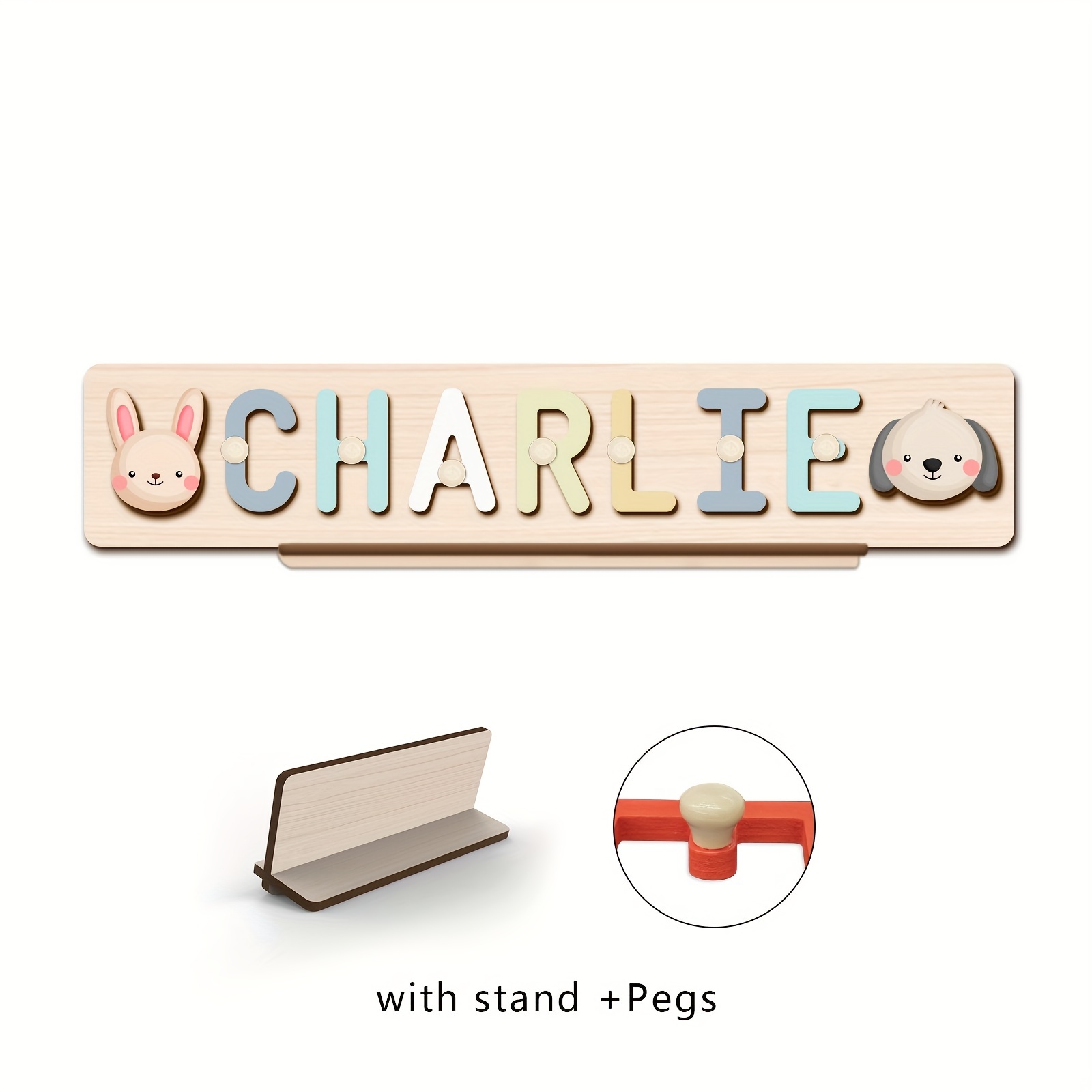 Personalized Name Puzzle, Custom Color Name Puzzle for Boys