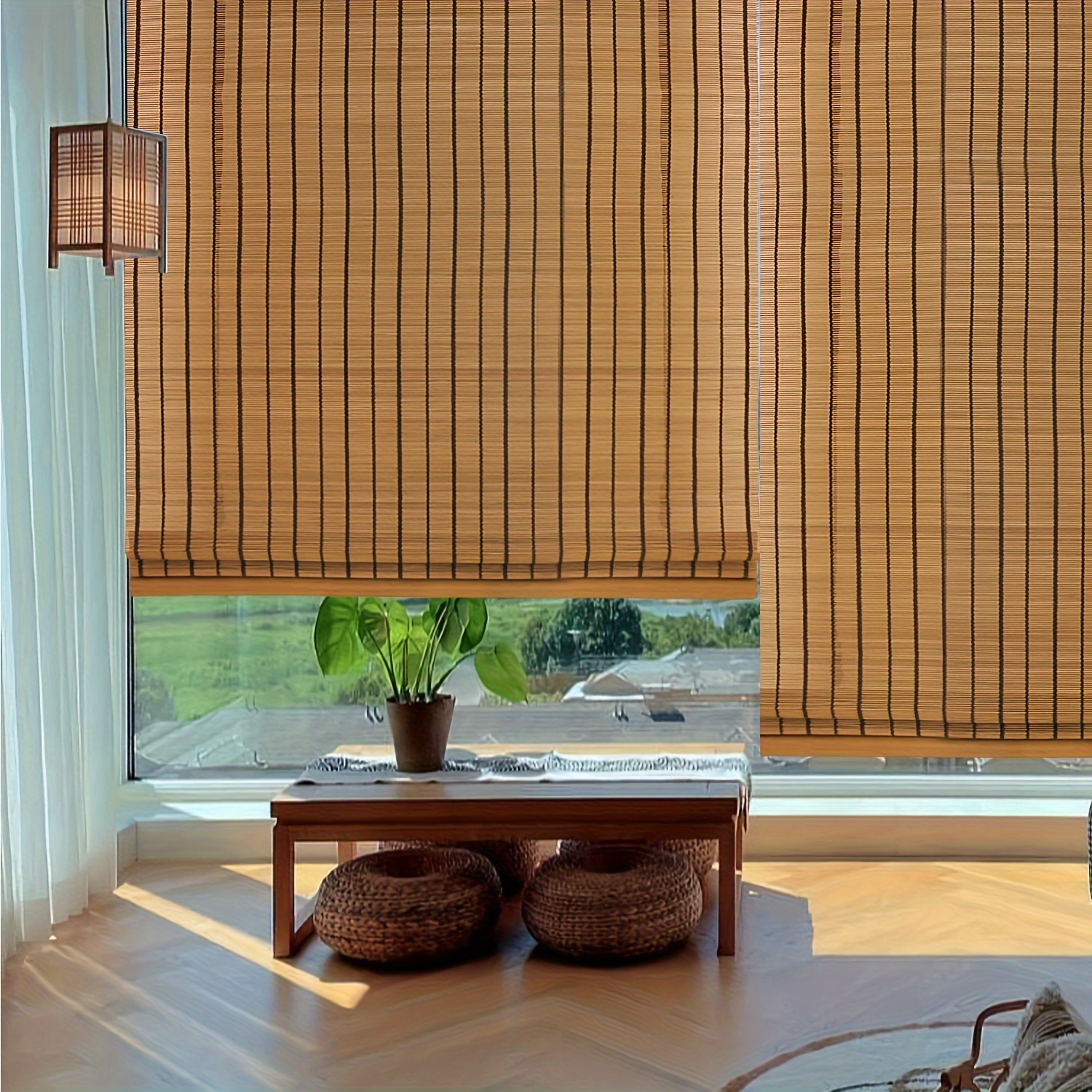Persianas de madera real, persianas venecianas para ventana, opacas,  aislamiento térmico, persianas con cordón, interiores y exteriores,  cortinas de