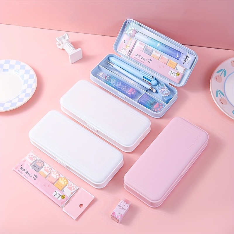 9pcs cute     stationery set   pencil case eraser highlighters and more colorful gradient design retractable pens versatile for   use office supplies   design durable plastic cute stationery Product details 3