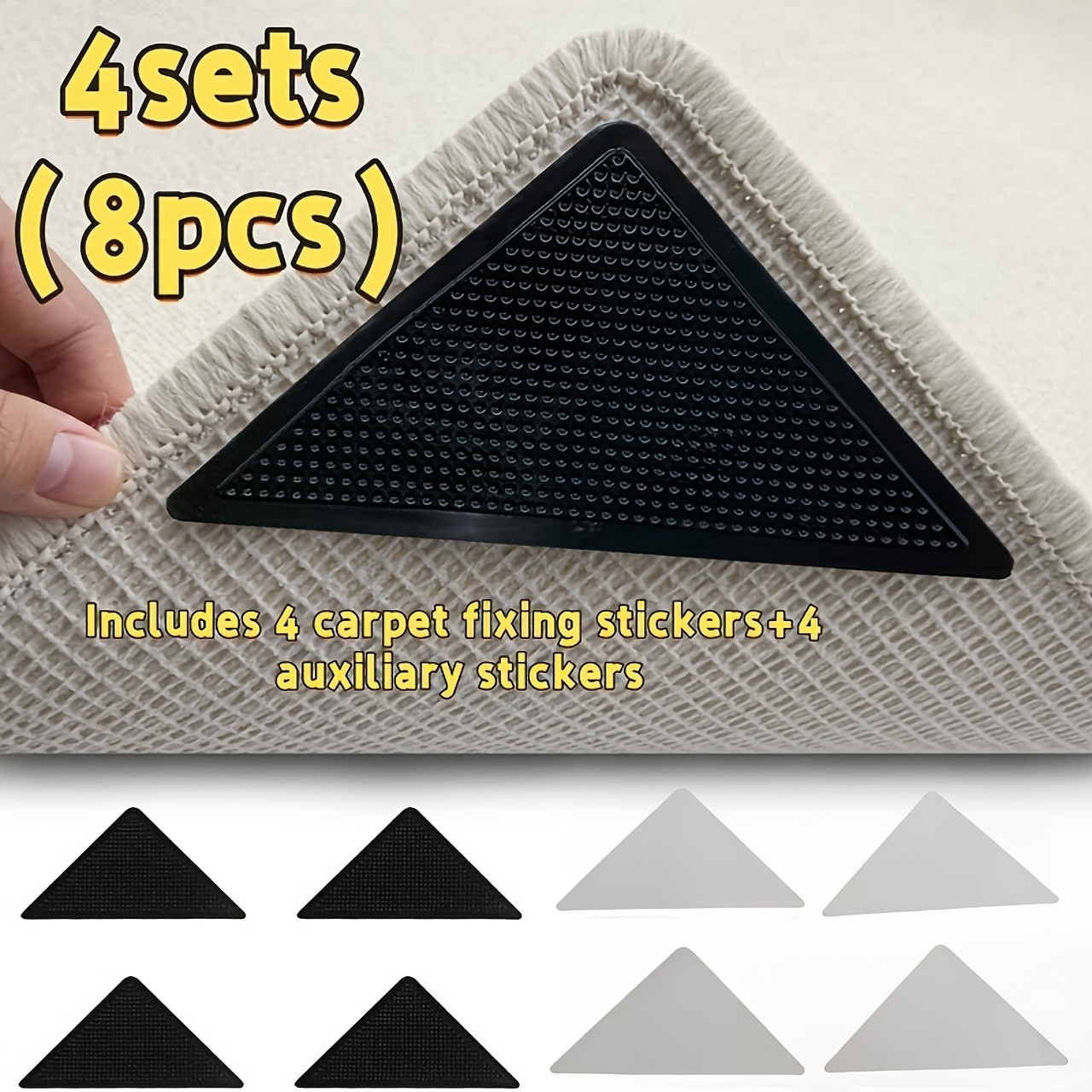 8pcs/16pcs Anti-slip Protectors - Reusable Plastic Rug Grippers For Secure Flooring - Ideal For Home, Office, Entryway - Carpets In