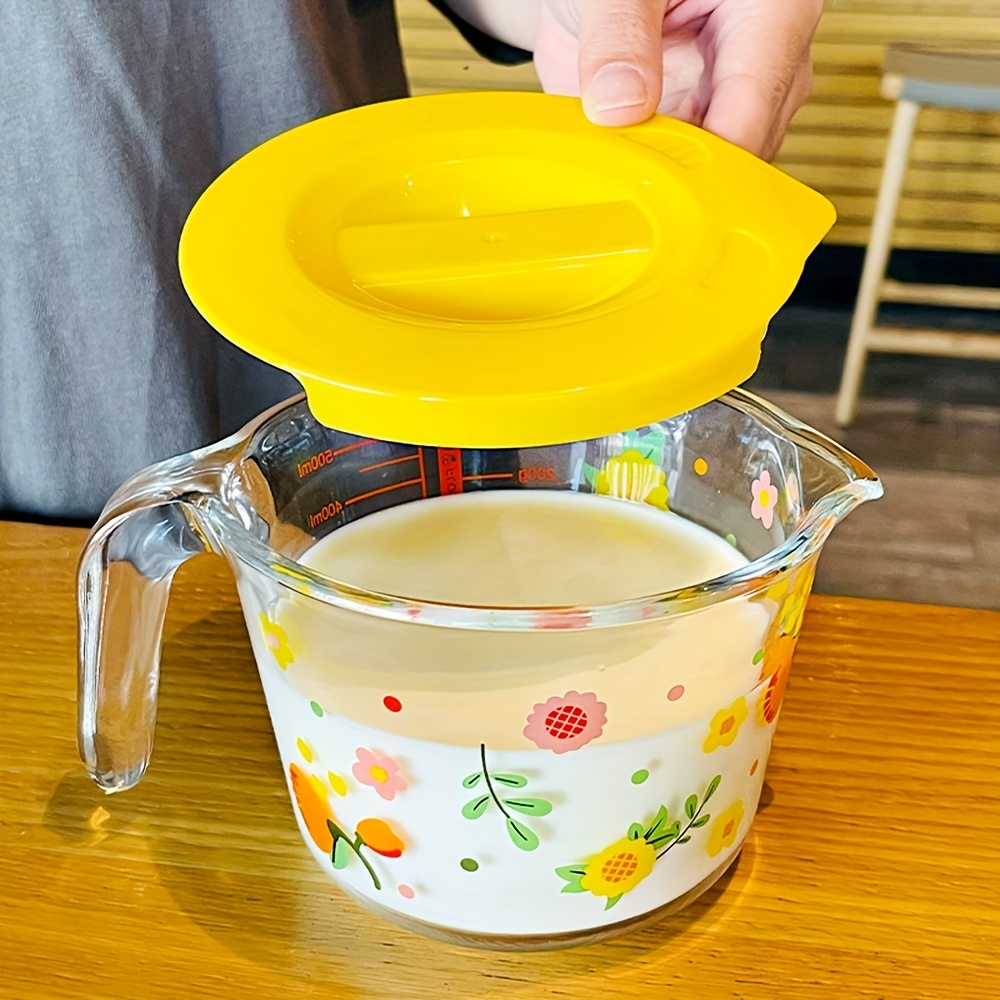 E-shop Haushalts-Back-Messbecher mit Skala, hitzebeständiger Glasbecher, speziell für Mikrowellenaufwärmen, Frühstücksbecher für Erwachsene Kinder,