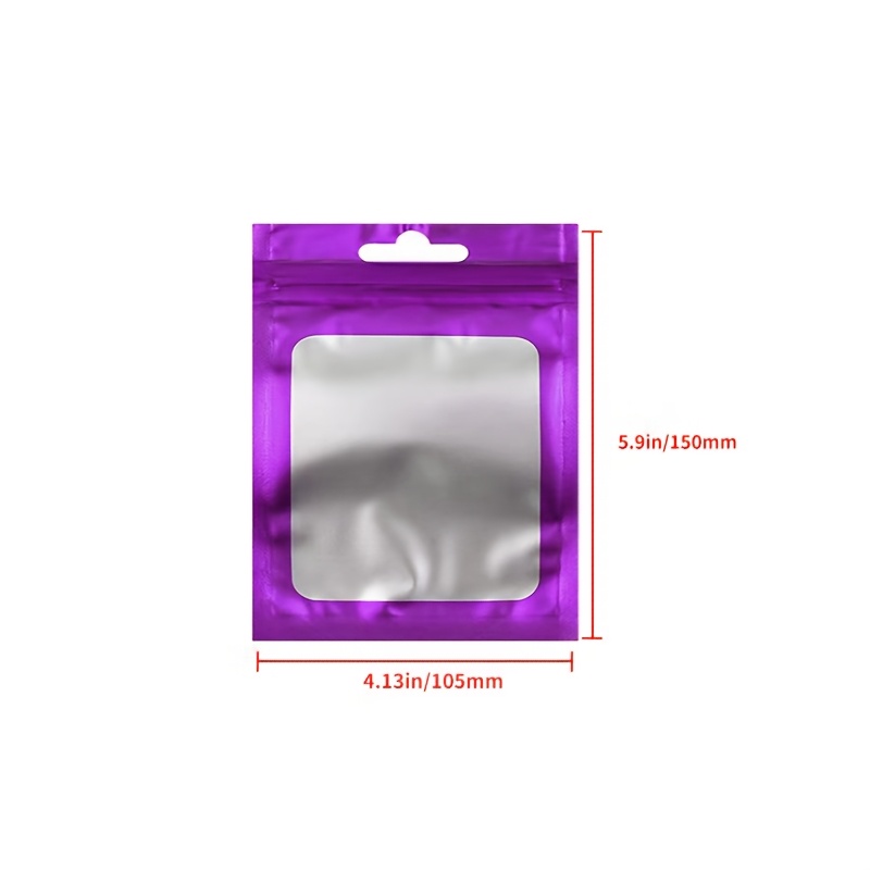 TEMU 50pcs Sacs à Os Violet Mats à Ouverture, Sacs de Sécurisation Épaissis en Aluminium, Poches de , Sacs d' à Fenêtre Dépolie, Sacs de Rangement