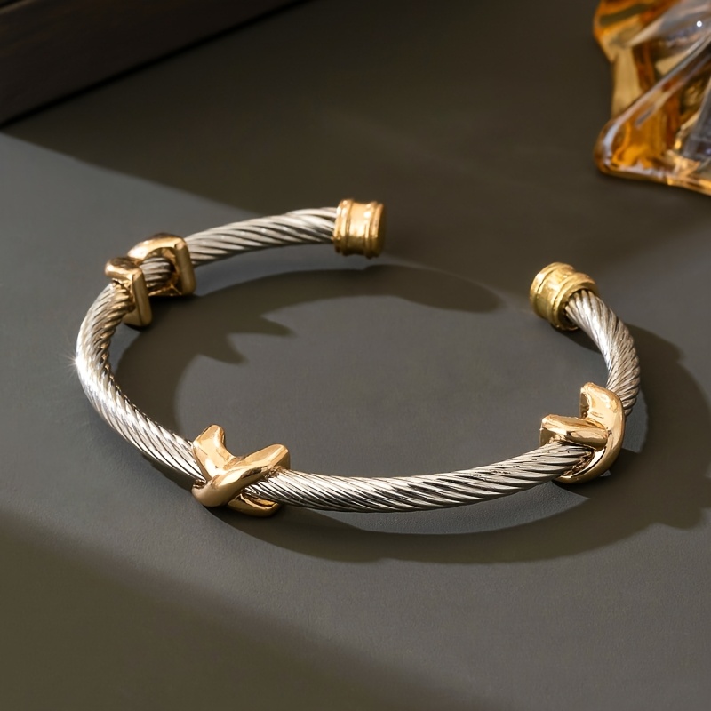Adjustable Stainless Steel Cross Bracelet