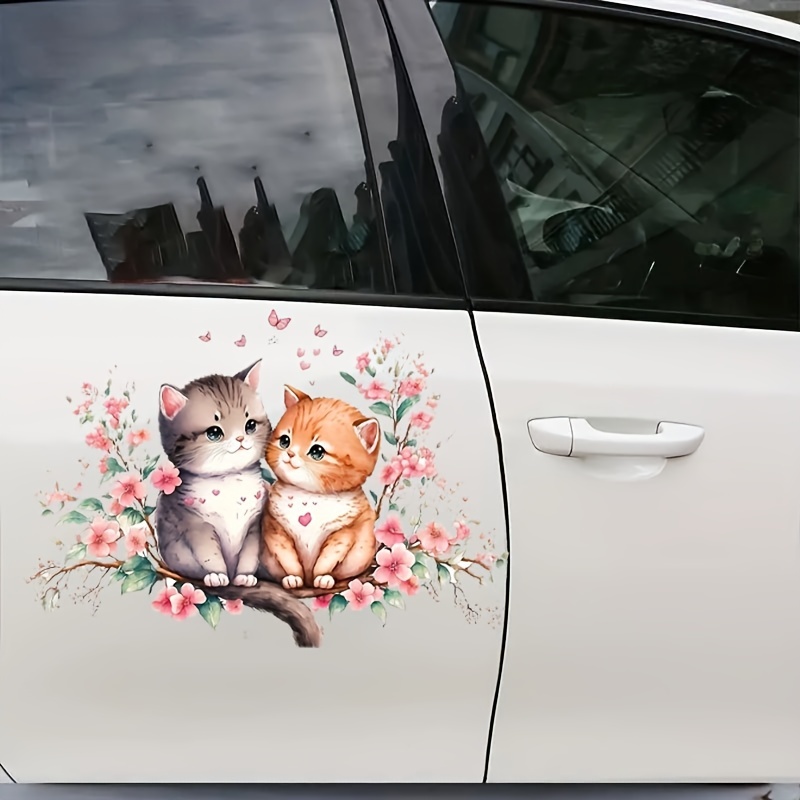 

1pc Exquisite Cute 2 Intimate Kitten Car Sticker For Laptop Bottle Truck Phone Motorcycle Paint Window Wall Cup Skateboard Decal