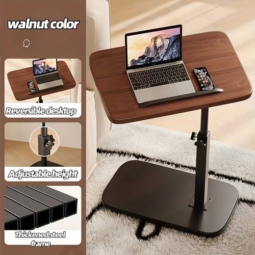 reversible tabletop multifunctional minimalist side table with adjustable height and 360 rotation featuring a metal frame home offices living rooms and bedrooms saving easy to assemble and ideal for indoor and outdoor use modern folding desk suitable for laptops offering in any setting